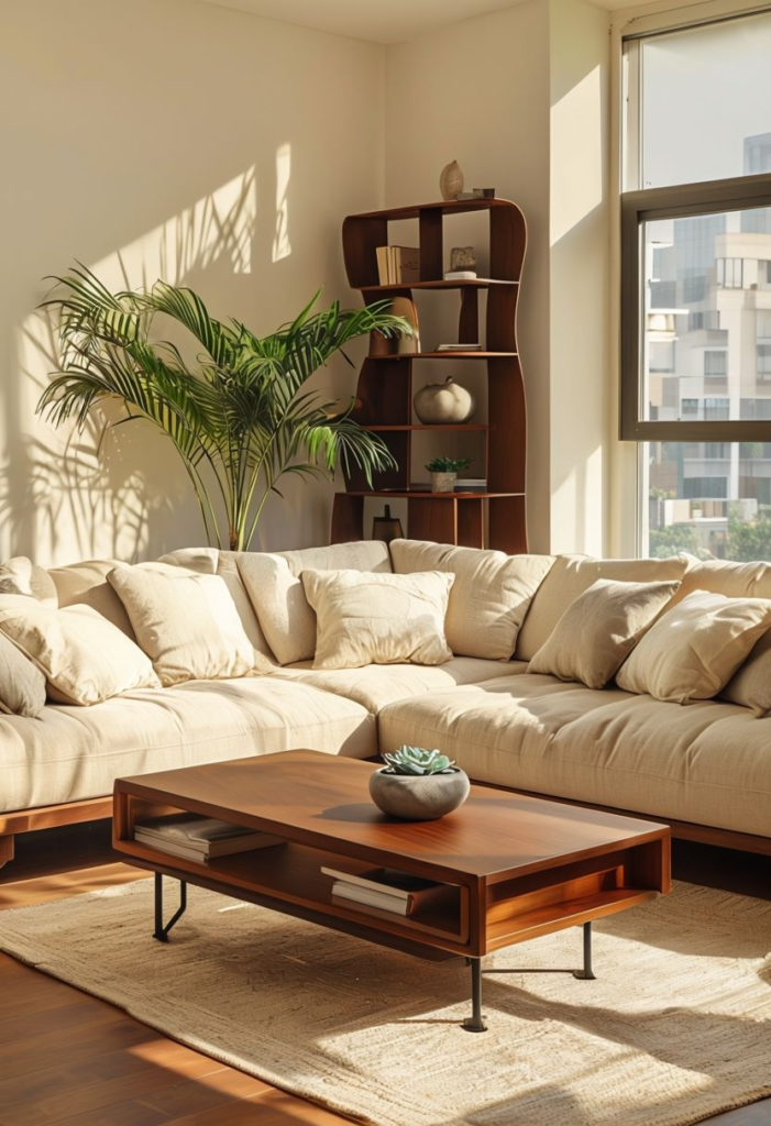Cozy Contemporary Living Room Bathed In Natural Sunlight