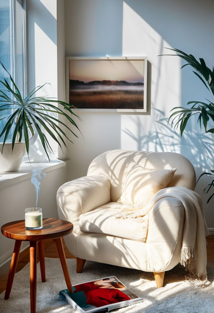 Cozy Modern Living Room Bathed In Natural Light