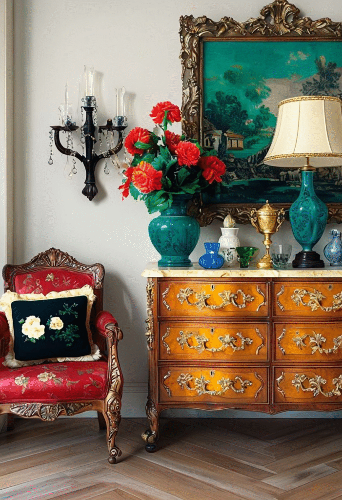 Elegant Antique Interior With Vintage Furniture And Decor